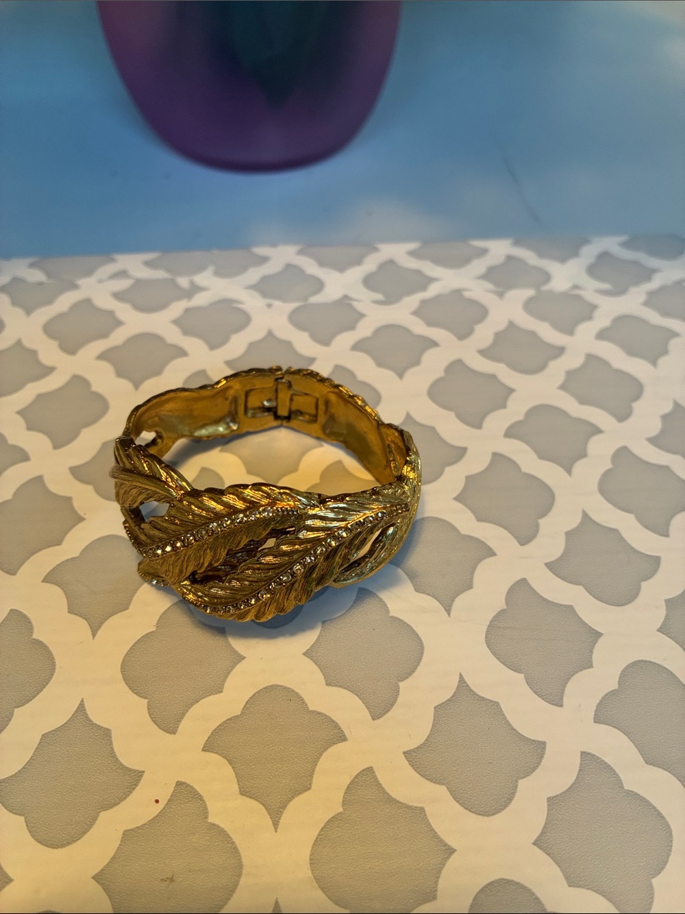 Gold-Tone Leaf Motif Women's Bracelet